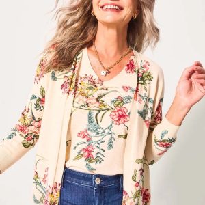 Ella Printed Long-Sleeve Cardigan
