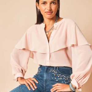 Georgette Cape Blouse