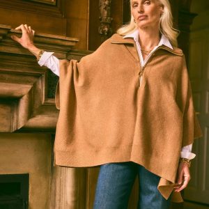 Cashmere-Blend Pullover Sweater Poncho