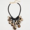 Chico's Originals Leather Animal Corded Bib Necklace