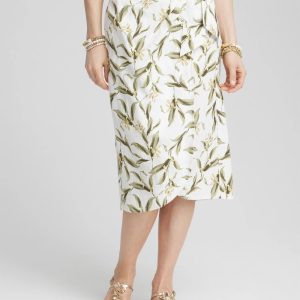 Linen Midi Wrap Skirt