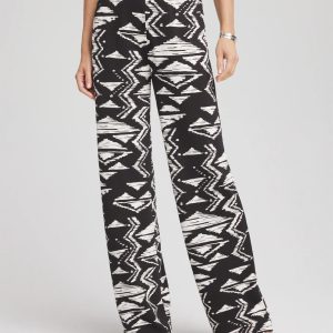 Petite Travelers™ Crinkled Knit Wide-Leg Pants