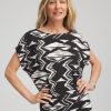 Travelers™ Crinkled Knit Geo-Print Top