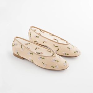 Orchid Embroidered Ballet Flats