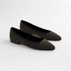 Suede Studded Flats