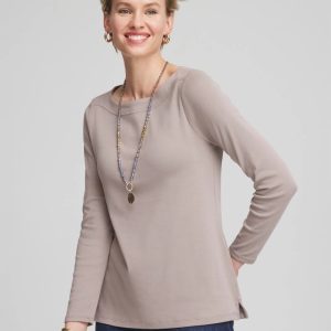 Stretch Cotton Boatneck Tunic