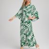 Palm-Front-Motif Beaded Knit Maxi Dress
