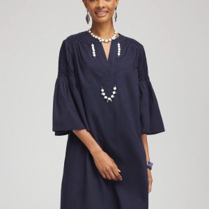 Cotton Voile Bell Sleeved Dress