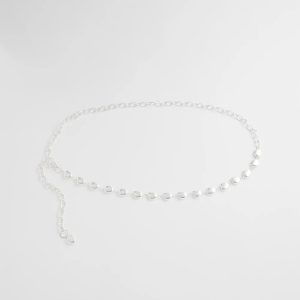 Silvertone Pebble Chain Belt