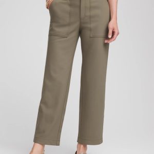 Bi-Stretch Straight Ankle Pants