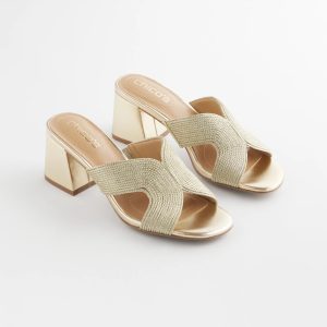 Gold Verona Block Heels