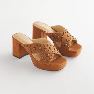 Vale Western Suede Block Heels