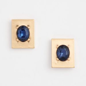Blue & Gold Stud Earrings