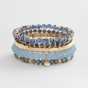 Blue Stretch Set of Five Bracelets