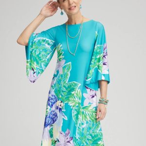 Angel-Sleeve Boat Neck Dress