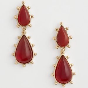 No Droop® Agate Teardrop Earrings