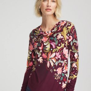 Touch of Cool™ Paisley Cowl Neck Tee