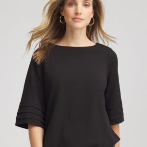 Boatneck Bubble-Hem Top