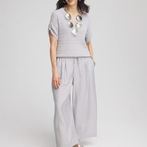 Lightweight Wide Leg Cropped Pants