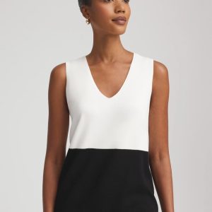 Colorblock V-neck Sweater Tank