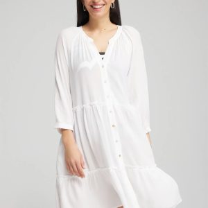 Button Front Swim Coverup
