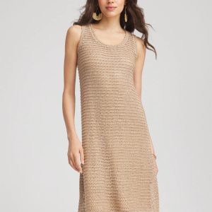 Crochet-Knit Sequins Tank Dress