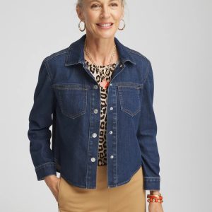 Cropped Denim Shacket