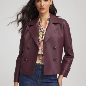 Faux Leather Trench Coat