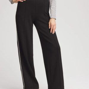 Petite Zenergy® Double-Knit Striped Wide Leg Pants