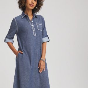 Hemp-Denim Short Dress