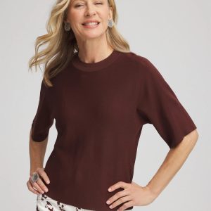 Dolman Sleeve Crew Neck Pullover Sweater