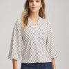 Bubble-Sleeve Smocked Top