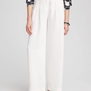 Petite Crepe Pleated Relaxed Pants
