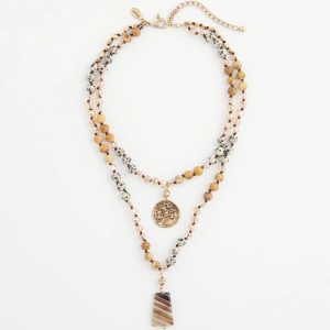 Jasper Layered Pendant Necklace