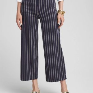 Brigitte Double Stripe Wide Leg Cropped Pants