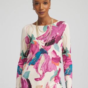 Ella Boatneck Watercolor Pullover Sweater