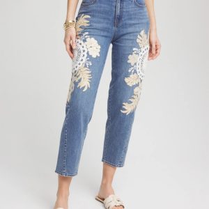 Embellished Tapered Cropped Jean