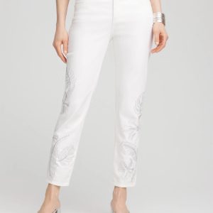 Girlfriend Embellished Cropped Jeans