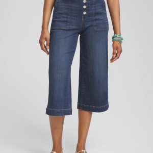 Pull-On Wide Capri Jeans