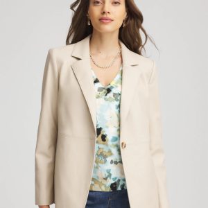 Faux Leather Blazer