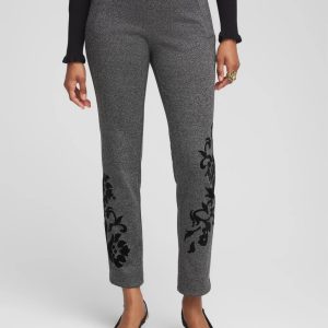 Juliet Flocked Menswear Ankle Pants