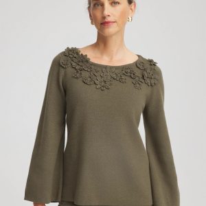 Appliqué Flared-Sleeve Sweater