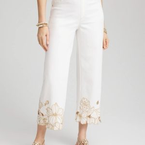 Pull-On Embellished Cropped Jeans