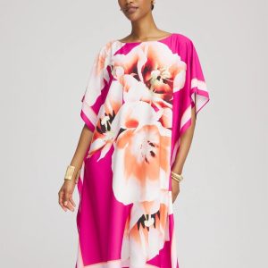 Floral Silky Kaftan Dress