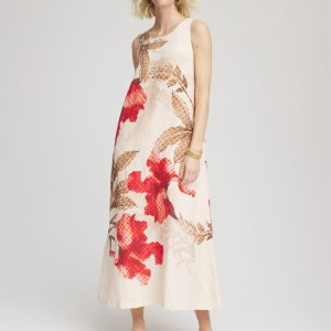 Floral Tank Linen Maxi Dress