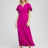 Petite Flutter Sleeved Jersey Maxi Dress