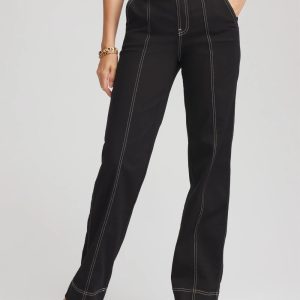 Petite Pull-On Wide-Leg Jeans