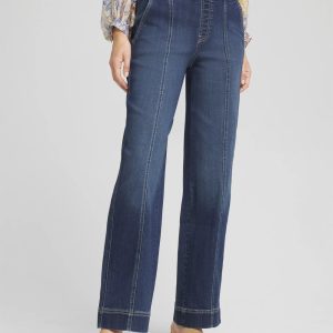 Pull-On Wide-Leg Jeans