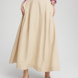 Pleated A-Line Midi Skirt