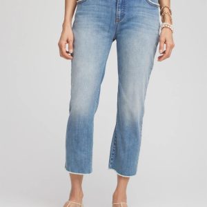 Girlfriend Frayed Cropped Jeans